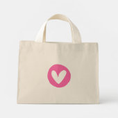 Bolsa com Design de Coração Rosa ミニトートバッグ (裏面)