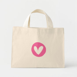 Bolsa com Design de Coração Rosa  ミニトートバッグ