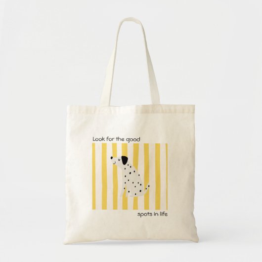 Bolsa con diseño de perro y frase motivacional トートバッグ (正面)
