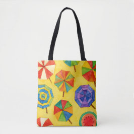 Bolsa con tema playero con sombrillas de mar トートバッグ