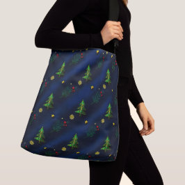 bolsa de natal azul verde, vermelho, dourado クロスボディバッグ