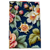 Bolsa de regalo con diseño de flores ミディアムペーパーバッグ (正面)