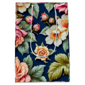 Bolsa de regalo con diseño de flores ミディアムペーパーバッグ (裏面)