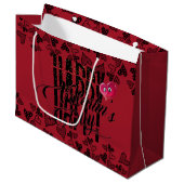 Bolsa de regalo con feliz san Valentin y corazón ラージペーパーバッグ (正面アングル)