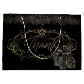 Bolsa de regalo negra elegante con agradecimiento ラージペーパーバッグ (裏面)