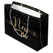 Bolsa de regalo negra elegante para año nuevo ラージペーパーバッグ (裏面アングル)
