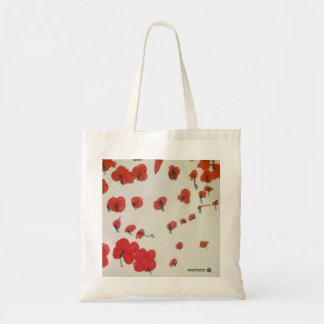 bolsa de tela con campo de amapolas トートバッグ