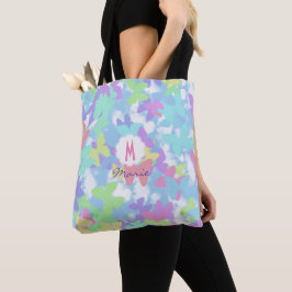 Bolsa de tela con estampado de mariposa トートバッグ