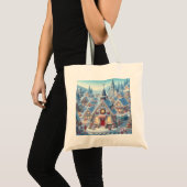 Bolsa de tela con paisaje navideño トートバッグ (正面(商品))