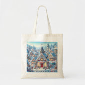 Bolsa de tela con paisaje navideño トートバッグ (正面)