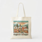 Bolsa de tela con paisaje navideño トートバッグ (正面)