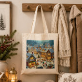 Bolsa de tela con paisaje navideño トートバッグ