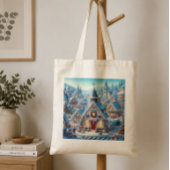 Bolsa de tela con paisaje navideño トートバッグ