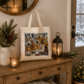 Bolsa de tela con paisaje navideño トートバッグ