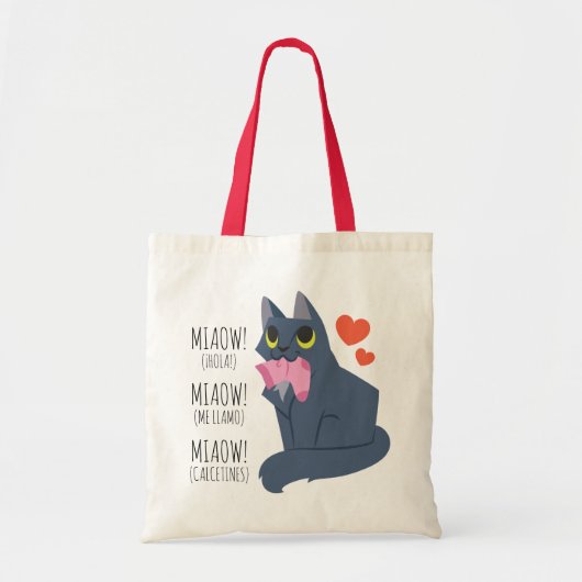Bolsa de tela Gato ¡Me llamo Calcetines! トートバッグ (正面)