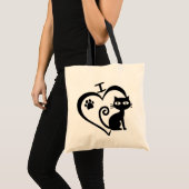 Bolsa de tela I love Cats トートバッグ (正面(商品))