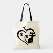 Bolsa de tela I love Cats トートバッグ (裏面)