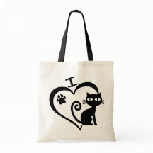 Bolsa de tela I love Cats