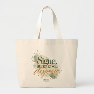 Bolsa de tela Sigue aunque sea despacio con frase ラージトートバッグ
