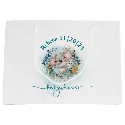 Bolsa para regalo Baby Shower "Baby Koala" ラージペーパーバッグ (正面)