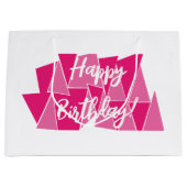 Bolsa regalo cumpleaños rosa ラージペーパーバッグ (正面)