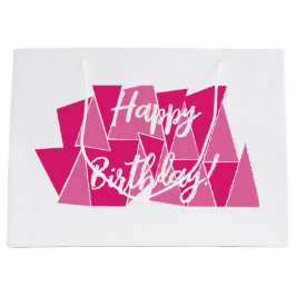 Bolsa regalo cumpleaños rosa ラージペーパーバッグ
