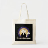 Bolsa Tote/Shoulder bag - Cat, License to Meow トートバッグ (正面)