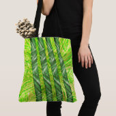 Bolsa verde amrelado com riscos e trasos 'bambu' トートバッグ (クローズアップ)