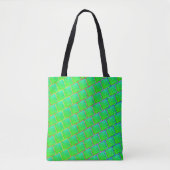 Bolsa verde azulado, 'tom em related' e linhas トートバッグ (正面)