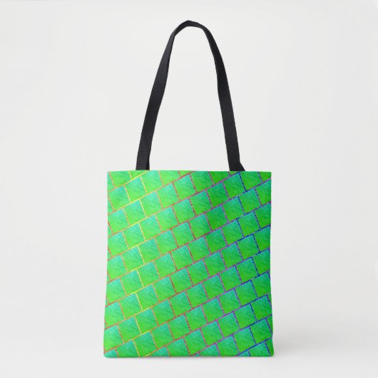 Bolsa verde azulado, 'tom em related' e linhas トートバッグ (正面)