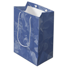 Bolsas de Regalo Azul Marmolado ミディアムペーパーバッグ