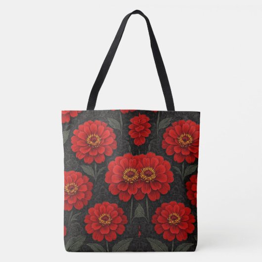 bolsas Flores de Zínnia em artes トートバッグ (正面)