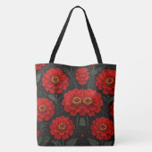 bolsas Flores de Zínnia em artes トートバッグ (裏面)