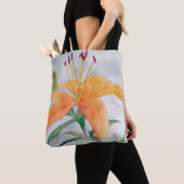 Bolso con acuarela de lirio naranja トートバッグ (クローズアップ)