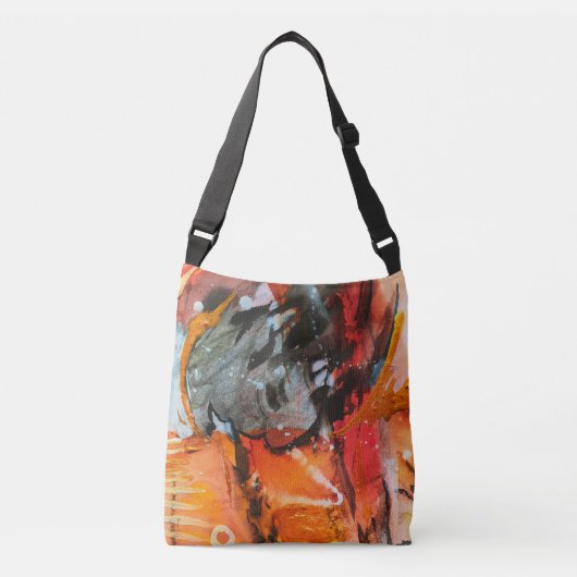 bolso con pintura abstracta pintada a mano クロスボディバッグ (正面)