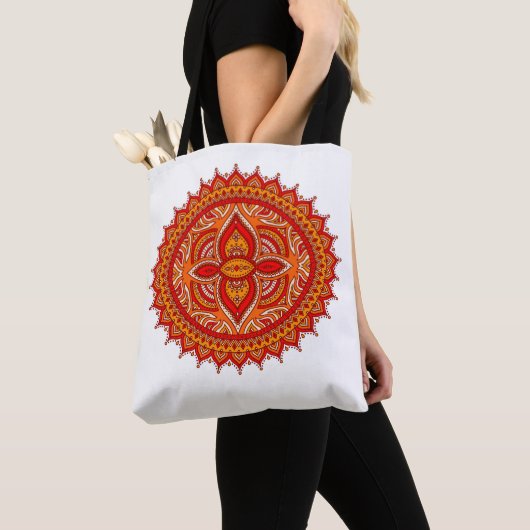 Bolso de Tela con motivo mandala, personalizable トートバッグ (クローズアップ)