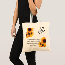 Bolso de tela reunión familiar con girasol トートバッグ