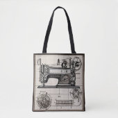  "  Bolso Old Planes Sewing Machine: Elegancia   トートバッグ (正面)