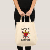 Bolso tatuaje neo tradicional love is forever トートバッグ (正面(商品))