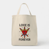 Bolso tatuaje neo tradicional love is forever トートバッグ (裏面)