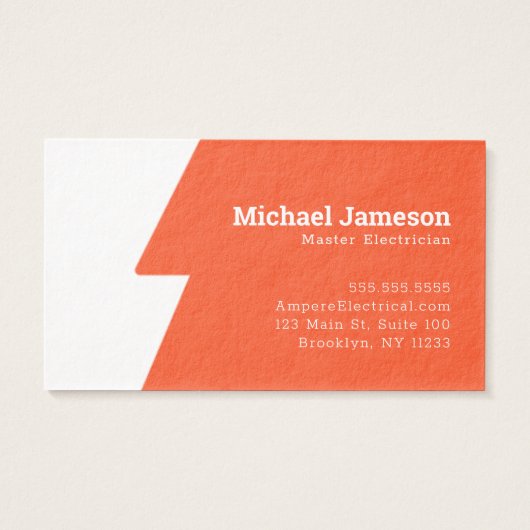 Bolt Electrician赤と白の名刺 (裏面)