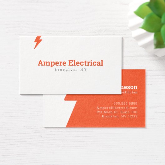 Bolt Electrician赤と白の名刺 (デスク)