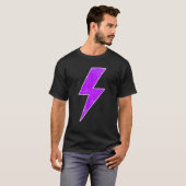 Bolt Lightning Purple White Design Team Sports Tシャツ (正面フル)