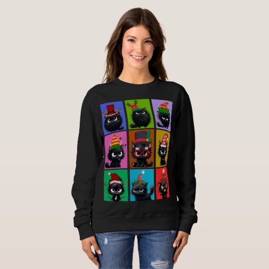 Bolt The Cat Christmas Women's sweatshirt スウェットシャツ (正面フル)