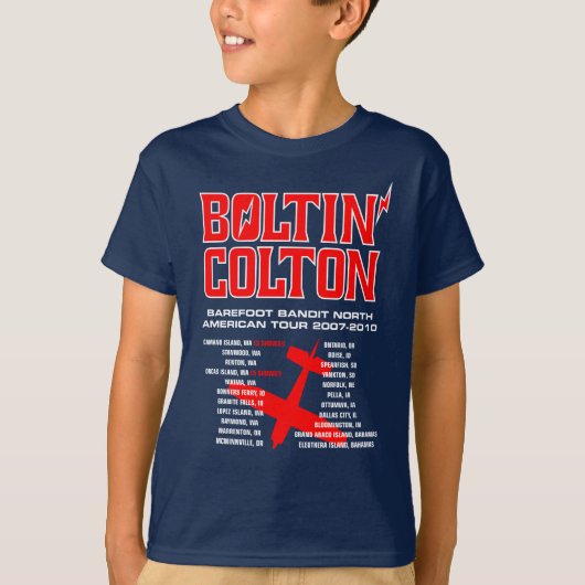 Boltin Coltonの世界旅行(赤い) Tシャツ (正面)