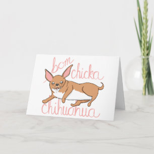 Bom Chickaのチワワのおもしろい犬のしゃれ シーズンカード