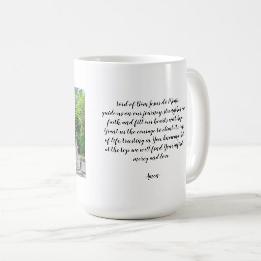 Bom Jesus Braga Sanctuaryの写真、祈りの言葉 コーヒーマグカップ (正面右)