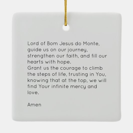 Bom Jesus Braga Sanctuaryの写真、祈りの言葉 セラミックオーナメント (裏面)