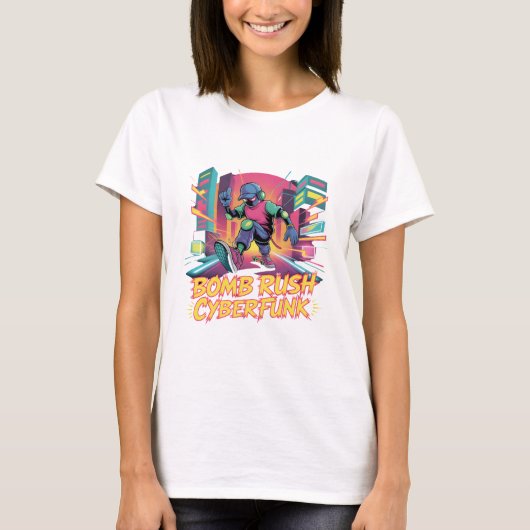 Bomb Rush Cyberfunk - ネオン街頭反乱 Tシャツ (正面)