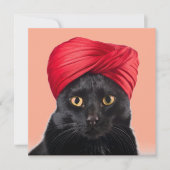 Bombay Cat Wearing A Turban 招待状 (正面)